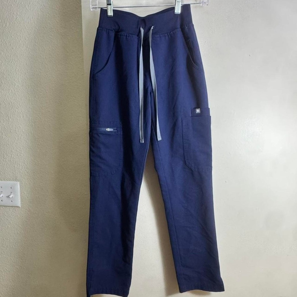 FIGS Navy Blue Drawstring Cargo Scrub Pants